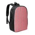 thumbnail image 1 of Uemuo Red Checkboard Printed Durable 17-inch Student Backpack - Lightweight, Waterproof, Adjustable Straps, Ideal for School, Work, Travel, 1 of 5