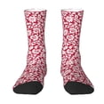 thumbnail image 1 of Uemuo Red Flowers Pattern Women's Crew Socks, Soft Durable Breathable Moisture-Wicking with Odor Control Cotton socks, 1 of 9