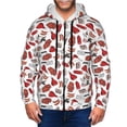 thumbnail image 1 of Uemuo Red Food for Men's Fashion Full-zip Hoodies & Sweatshirts with Kangaroo Pocket, Zip-up Hooded Sweatshirt, Moisture Wicking & Breathable-Small, 1 of 5