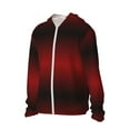 thumbnail image 1 of Uemuo Red Geometric Pattern Women's Full Zip UPF 50+ Sun Protection Hoodie Jacket Long Sleeve Sun Shirt Hiking Outdoor Performance with Pockets-Small, 1 of 9