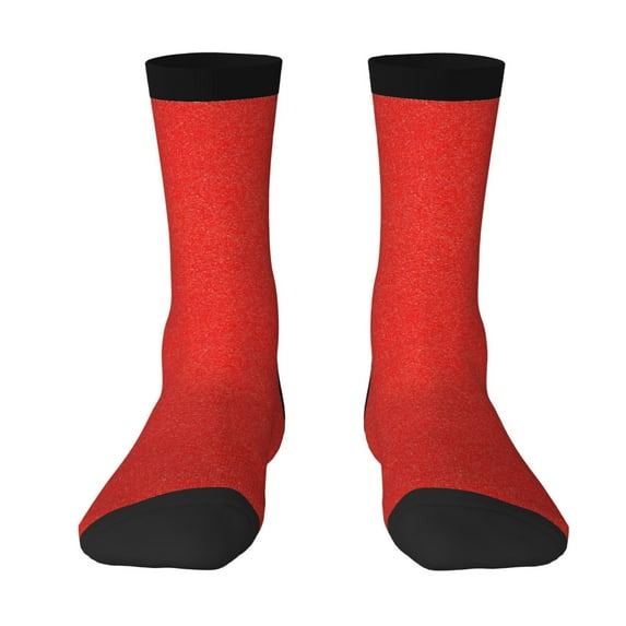 Uemuo Red Glitter Pattern Women's Crew Socks, Soft Durable Breathable Moisture-Wicking with Odor Control Cotton socks