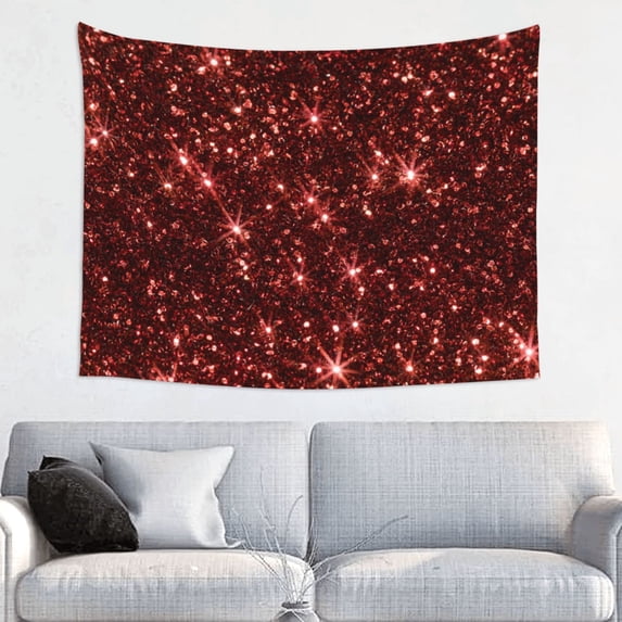 Uemuo Red Glitter Texture Printed 29x37 Inch Tapestry Wall Hanging – Lightweight & Durable – Perfect for Dorm Decor, Beach Throw, Sofa Cover, Tablecloth
