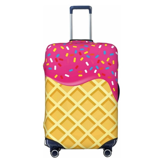 Uemuo Red Ice Cream Printed Washable Luggage Cover - Fashion Suitcase Protector Fits 18-32 Inch Luggage -Large