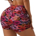 thumbnail image 1 of Uemuo Red Lips Kissing Pattern Women Workout Impact Shorts Scrunch Butt Lifting Gym Shorts Seamless Booty Biker Shorts-Medium, 1 of 8