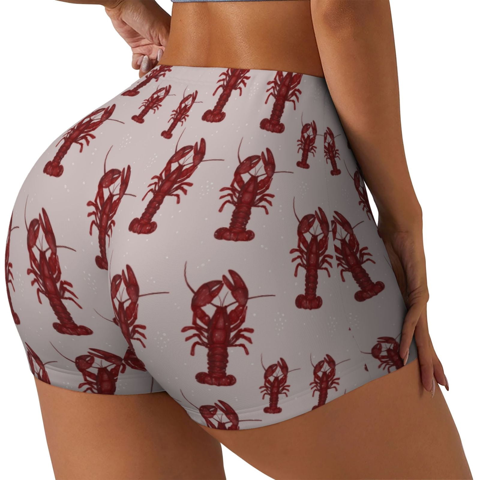 Lobster and Crab Print Loose Button Elastic Waist Shorts Set main image 1