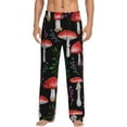 thumbnail image 1 of Uemuo Red Mushrooms Pattern Men's Wide Leg Palazzo Lounge Pants with Pockets Light Weight Loose Comfy Casual Pajama Pants-Large, 1 of 9