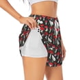 thumbnail image 1 of Uemuo Red Mushrooms Pattern Women's Athletic Shorts High Waisted Running Shorts with Liner Pockets Gym Elastic Workout Shorts-XX-Large, 1 of 9