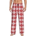 thumbnail image 1 of Uemuo Red Plaid Daisy Pattern Men's Wide Leg Palazzo Lounge Pants with Pockets Light Weight Loose Comfy Casual Pajama Pants-XX-Large, 1 of 9