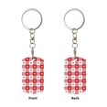 thumbnail image 1 of Uemuo Red Plaid Daisy Pattern Rectangular Metal Keychain - Durable, Stylish, and Personalized Key Ring for Men and Women,Engraved Keychain,Gift Slim Sturdy Keychain, 1 of 7