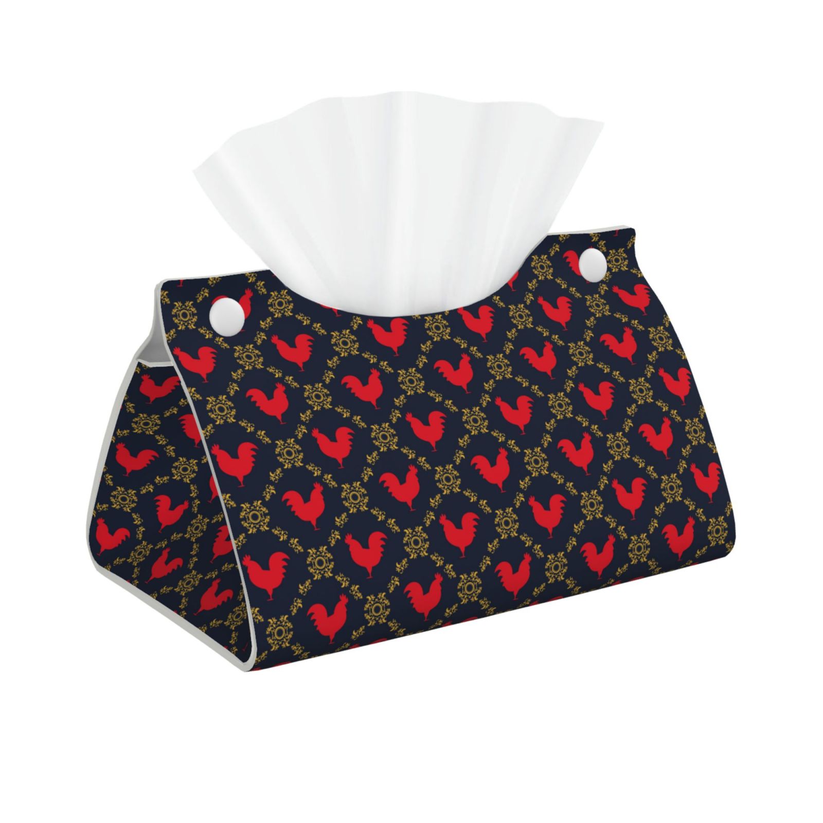 Uemuo Red Rooster Pattern Tissue Box Cover Holder, Triangle with Bottom ...