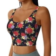 thumbnail image 1 of Uemuo Red Rose Flower Pattern Women's Sports Bra - High Impact Support, Breathable, and Comfortable Athletic Bra for Running, Yoga, and Workouts, 1 of 9