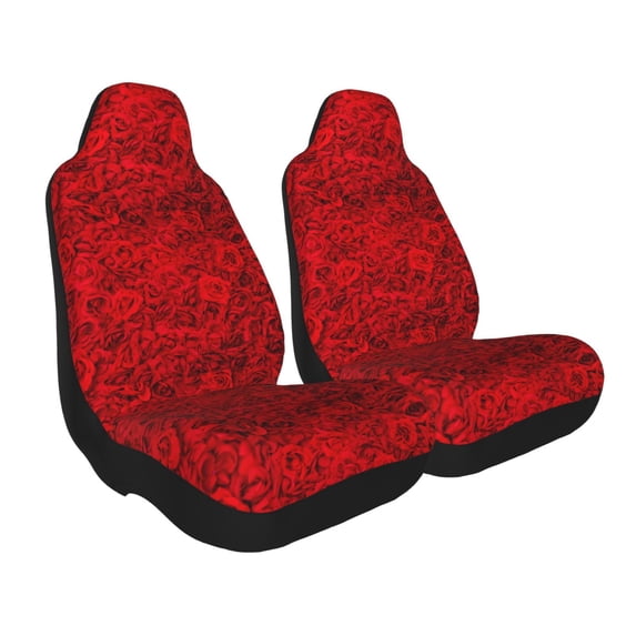 Uemuo Red Rose Pattern Car Seat Covers for Front Seats Waterproof Seat Covers for Cars, Universal Auto Front Seats Protector Fits for Car-
