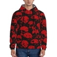 thumbnail image 1 of Uemuo Red Skulls Pattern Men's Hoodie - Casual Pullover Hoodie with Kangaroo Pocket, Stylish Hooded Sweatshirt for Everyday Wear-X-Large, 1 of 7