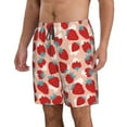 thumbnail image 1 of Uemuo Red Strawberry Pattern Men's Swim Trunks Hawaiian Beach Bathing Suit Swimsuits Beach Quick-Dry Shorts with Pockets-3X-Large, 1 of 9