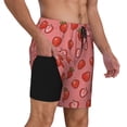 thumbnail image 1 of Uemuo Red Strawberry Pattern Mens Swim Trunks Quick Dry Board Shorts with Mesh Lining, Stretch Beach Shorts Quick Dry No-Chafing Board Shorts-3X-Large, 1 of 1