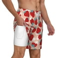 thumbnail image 1 of Uemuo Red Strawberry Pattern Mens Swim Trunks Quick Dry Board Shorts with Mesh Lining, Stretch Beach Shorts Quick Dry No-Chafing Board Shorts-XX-Large, 1 of 9
