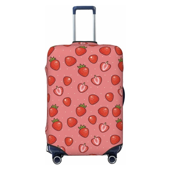 Uemuo Red Strawberry Printed Washable Luggage Cover - Fashion Suitcase Protector Fits 18-32 Inch Luggage -