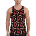 thumbnail image 1 of Uemuo Red gold heart Pattern Men's Muscle Shirts Sleeveless Dry Fit Gym Workout Tank Top Lightweight Sports Tank Top Beach Tank Top, Loose-fit Sleeveless Shirt-XX-Large, 1 of 7