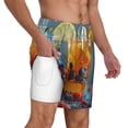 thumbnail image 1 of Uemuo Refreshing Fruit Infused Drinks Pattern Mens Swim Trunks Quick Dry Board Shorts with Mesh Lining, Stretch Beach Shorts Quick Dry No-Chafing Board Shorts-Medium, 1 of 9
