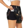 thumbnail image 1 of Uemuo Regal Stag In Forest Pattern Women's Athletic Shorts High Waisted Running Shorts with Liner Pockets Gym Elastic Workout Shorts-X-Large, 1 of 9