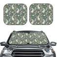 thumbnail image 1 of Uemuo Retro Bunny Floral Printed 2 PCS Car Windshield Sun Shade, Auto Sun Heat and UV Rays Blocker, Foldable Automotive Front Window Sunshade Protector, 1 of 7