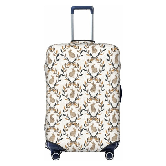 Uemuo Retro Bunny Printed Washable Luggage Cover - Fashion Suitcase Protector Fits 18-32 Inch Luggage -Small