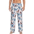 thumbnail image 1 of Uemuo Retro Butterfly Pattern Men's Wide Leg Palazzo Lounge Pants with Pockets Light Weight Loose Comfy Casual Pajama Pants-Large, 1 of 9