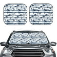 thumbnail image 1 of Uemuo Retro Coconut Tree Printed 2 PCS Car Windshield Sun Shade, Auto Sun Heat and UV Rays Blocker, Foldable Automotive Front Window Sunshade Protector, 1 of 7