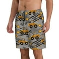 thumbnail image 1 of Uemuo Retro Excavator Pattern Men's Swim Trunks Hawaiian Beach Bathing Suit Swimsuits Beach Quick-Dry Shorts with Pockets-XX-Large, 1 of 9