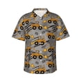 thumbnail image 1 of Uemuo Retro Excavator Printed Regular Fit Short Sleeve Casual Hawaiian Shirt for Men,Aloha shirt,Tropical shirt,Floral print shirt,Vacation Beach shirt-X-Large, 1 of 9