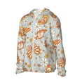 thumbnail image 1 of Uemuo Retro Floral Butterfly Pattern Women's Full Zip UPF 50+ Sun Protection Hoodie Jacket Long Sleeve Sun Shirt Hiking Outdoor Performance with Pockets-Medium, 1 of 9