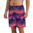 thumbnail image 1 of Uemuo Retro Palms Pattern Men's Swim Trunks Hawaiian Beach Bathing Suit Swimsuits Beach Quick-Dry Shorts with Pockets-XX-Large, 1 of 9