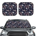 thumbnail image 1 of Uemuo Retro Rabbit Flower Printed 2 PCS Car Windshield Sun Shade, Auto Sun Heat and UV Rays Blocker, Foldable Automotive Front Window Sunshade Protector, 1 of 7