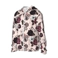 thumbnail image 1 of Uemuo Retro Red Black Roses Pattern Women's Full Zip UPF 50+ Sun Protection Hoodie Jacket Long Sleeve Sun Shirt Hiking Outdoor Performance with Pockets-3X-Large, 1 of 9
