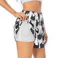 thumbnail image 1 of Uemuo Retro Rooster Pattern Women's Athletic Shorts High Waisted Running Shorts with Liner Pockets Gym Elastic Workout Shorts-Large, 1 of 9