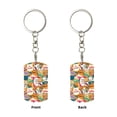 thumbnail image 1 of Uemuo Retro Summer Stamp Pattern Rectangular Metal Keychain - Durable, Stylish, and Personalized Key Ring for Men and Women,Engraved Keychain,Gift Slim Sturdy Keychain, 1 of 7