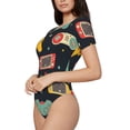 thumbnail image 1 of Uemuo Retro Video Game Pattern Women's One Piece Short Sleeve Swimsuit Rash Guard Surfing Modest Quick-drying Swimsuit Beach Essentials-, 1 of 9