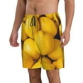 thumbnail image 1 of Uemuo Ripe Yellow Lemon Pattern Men's Swim Trunks Hawaiian Beach Bathing Suit Swimsuits Beach Quick-Dry Shorts with Pockets-X-Large, 1 of 9