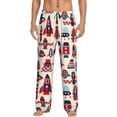 thumbnail image 1 of Uemuo Rocket Pattern Pattern Men's Wide Leg Palazzo Lounge Pants with Pockets Light Weight Loose Comfy Casual Pajama Pants-Small, 1 of 9