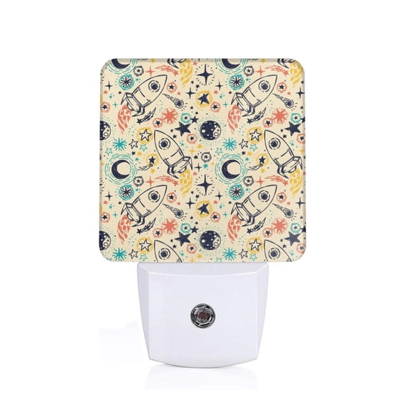 Uemuo Rockets Night Light, Night Lights Plug into Wall, Dusk to Dawn Sensor Warm White Led Night Light 0.5W-US