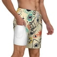 thumbnail image 1 of Uemuo Rockets Pattern Mens Swim Trunks Quick Dry Board Shorts with Mesh Lining, Stretch Beach Shorts Quick Dry No-Chafing Board Shorts-Small, 1 of 9
