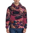thumbnail image 1 of Uemuo Romantic Heart Guitar Pattern Men's Hoodie - Casual Pullover Hoodie with Kangaroo Pocket, Stylish Hooded Sweatshirt for Everyday Wear-3X-Large, 1 of 7