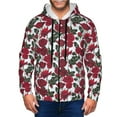 thumbnail image 1 of Uemuo Rose Flowers for Men's Fashion Full-zip Hoodies & Sweatshirts with Kangaroo Pocket, Zip-up Hooded Sweatshirt, Moisture Wicking & Breathable-X-Large, 1 of 5