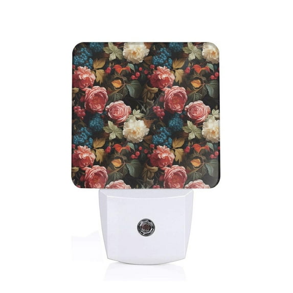 Uemuo Rose Flowers Night Light, Night Lights Plug into Wall, Dusk to Dawn Sensor Warm White Led Night Light 0.5W-UK