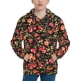 thumbnail image 1 of Uemuo Rose Flowers Pattern Hooded Sweatshirt for Youth Pullover with Kangaroo Pocket Trendy youth sweatshirt Casual Hoodie for Boys and Girls-Large, 1 of 6