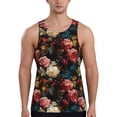 thumbnail image 1 of Uemuo Rose Flowers Pattern Men's Muscle Shirts Sleeveless Dry Fit Gym Workout Tank Top Lightweight Sports Tank Top Beach Tank Top, Loose-fit Sleeveless Shirt-XX-Large, 1 of 7