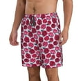 thumbnail image 1 of Uemuo Rose Flowers Pattern Men's Swim Trunks Hawaiian Beach Bathing Suit Swimsuits Beach Quick-Dry Shorts with Pockets-Small, 1 of 9