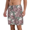thumbnail image 1 of Uemuo Rose Flowers Pattern Men's Swim Trunks Hawaiian Beach Bathing Suit Swimsuits Beach Quick-Dry Shorts with Pockets-XX-Large, 1 of 9