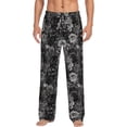 thumbnail image 1 of Uemuo Rose Flowers Pattern Men's Wide Leg Palazzo Lounge Pants with Pockets Light Weight Loose Comfy Casual Pajama Pants-Medium, 1 of 9