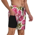 thumbnail image 1 of Uemuo Rose Flowers Pattern Mens Swim Trunks Quick Dry Board Shorts with Mesh Lining, Stretch Beach Shorts Quick Dry No-Chafing Board Shorts-Small, 1 of 9